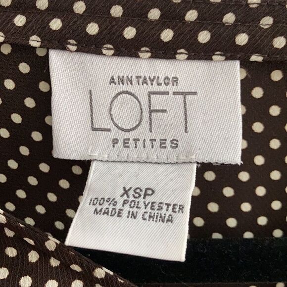 Ann Taylor XSP Bell Sleeve Polka Dotted Elastane Long Sleeve - Picture 11 of 15